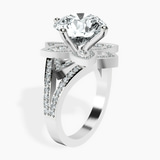 10kt White Gold Indigo Vintage Lab Diamond Ring standing product image one