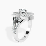 10kt White Gold Indigo Vintage Lab Diamond Ring standing product image one