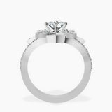 10kt White Gold Indigo Vintage Lab Diamond Ring side right image one