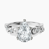 10kt White Gold Catrina Cutwork Lab Diamond Ring front image