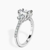 Platinum Tiara Three stone Lab Diamond Ring standing product image one