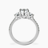 Platinum Tiara Three stone Lab Diamond Ring side right image one