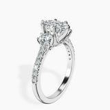 14kt White Gold Tiara Three stone Lab Diamond Ring standing product image one
