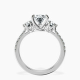 Platinum Tiara Three stone Lab Diamond Ring side right image one