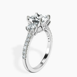 18kt White Gold Tiara Three stone Lab Diamond Ring standing product image one