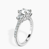Platinum Tiara Three stone Lab Diamond Ring standing product image one