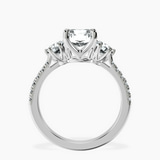 Platinum Tiara Three stone Lab Diamond Ring side right image one