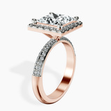 14kt Rose Gold Kathrine Halo Lab Diamond Ring standing product image one