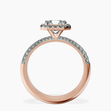 18kt Rose Gold Kathrine Halo Lab Diamond Ring side right image one