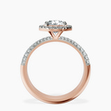 18kt Rose Gold Kathrine Halo Lab Diamond Ring side right image one