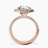 18kt Rose Gold Kathrine Halo Lab Diamond Ring side right image one