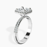 10kt White Gold Kathrine Halo Lab Diamond Ring standing product image one