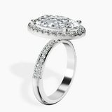 18kt White Gold Kathrine Halo Lab Diamond Ring standing product image one