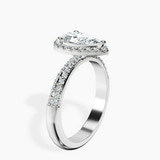 14kt White Gold Kathrine Halo Lab Diamond Ring standing product image one