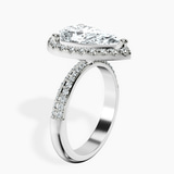 10kt White Gold Kathrine Halo Lab Diamond Ring standing product image one