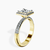 18kt Yellow Gold Kathrine Halo Lab Diamond Ring standing product image one
