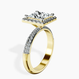 18kt Yellow Gold Kathrine Halo Lab Diamond Ring standing product image one