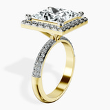 18kt Yellow Gold Kathrine Halo Lab Diamond Ring standing product image one