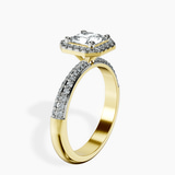 18kt Yellow Gold Kathrine Halo Lab Diamond Ring standing product image one