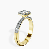 18kt Yellow Gold Kathrine Halo Lab Diamond Ring standing product image one