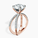 14kt Rose Gold Dakota Criss Cross Lab Diamond Ring standing product image one