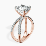 10kt Rose Gold Dakota Criss Cross Lab Diamond Ring standing product image one