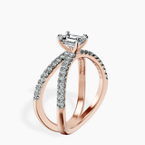 10kt Rose Gold Dakota Criss Cross Lab Diamond Ring standing product image one