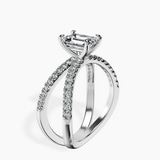Platinum Dakota Criss Cross Lab Diamond Ring standing product image one