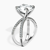 Platinum Dakota Criss Cross Lab Diamond Ring standing product image one