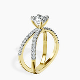 14kt Yellow Gold Dakota Criss Cross Lab Diamond Ring standing product image one
