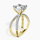 10kt Yellow Gold Dakota Criss Cross Lab Diamond Ring standing product image one