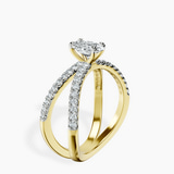 14kt Yellow Gold Dakota Criss Cross Lab Diamond Ring standing product image one