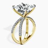 18kt Yellow Gold Dakota Criss Cross Lab Diamond Ring standing product image one
