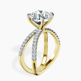 18kt Yellow Gold Dakota Criss Cross Lab Diamond Ring standing product image one