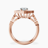 18ct Rose Gold Melody Vintage Halo Lab Diamond Ring side right image one