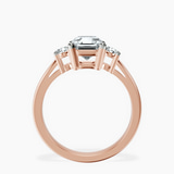 10kt Rose Gold Meghan Markle Three stone Lab Diamond Ring side right image one