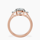 14kt Rose Gold Intricacy Three stone Lab Diamond Ring side right image one