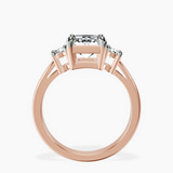 10kt Rose Gold Meghan Markle Three stone Lab Diamond Ring side right image one
