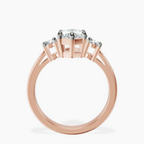 14kt Rose Gold Meghan Markle Three stone Lab Diamond Ring side right image one