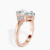 14kt Rose Gold Meghan Markle Three stone Lab Diamond Ring standing product image one