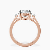 14kt Rose Gold Meghan Markle Three stone Lab Diamond Ring side right image one