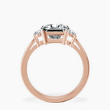 18kt Rose Gold Meghan Markle Three stone Lab Diamond Ring side right image one