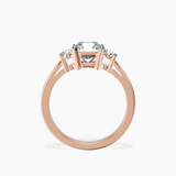 14kt Rose Gold Meghan Markle Three stone Lab Diamond Ring side right image one