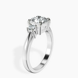 Platinum Intricacy Three stone Lab Diamond Ring standing product image one