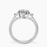 Platinum Intricacy Three stone Lab Diamond Ring side right image one