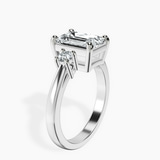 Platinum Intricacy Three stone Lab Diamond Ring standing product image one