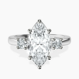 Platinum Intricacy Three stone Lab Diamond Ring front image