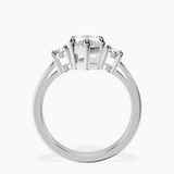 Platinum Intricacy Three stone Lab Diamond Ring side right image one