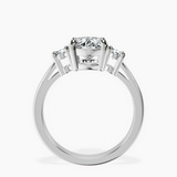 Platinum Intricacy Three stone Lab Diamond Ring side right image one