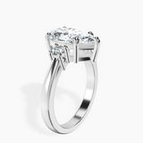 Platinum Intricacy Three stone Lab Diamond Ring standing product image one